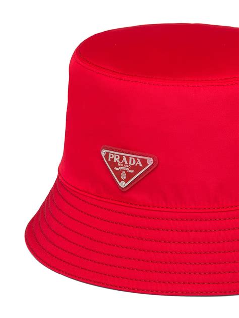 prada logo plaque bucket hat